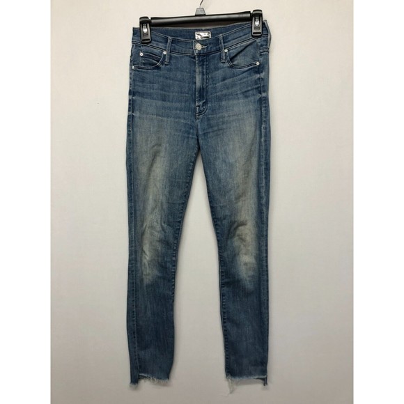 Mother Women Stunner Zip Ankle Step Fray Jeans Size 24 Blue Denim M120 -26 - Picture 1 of 16